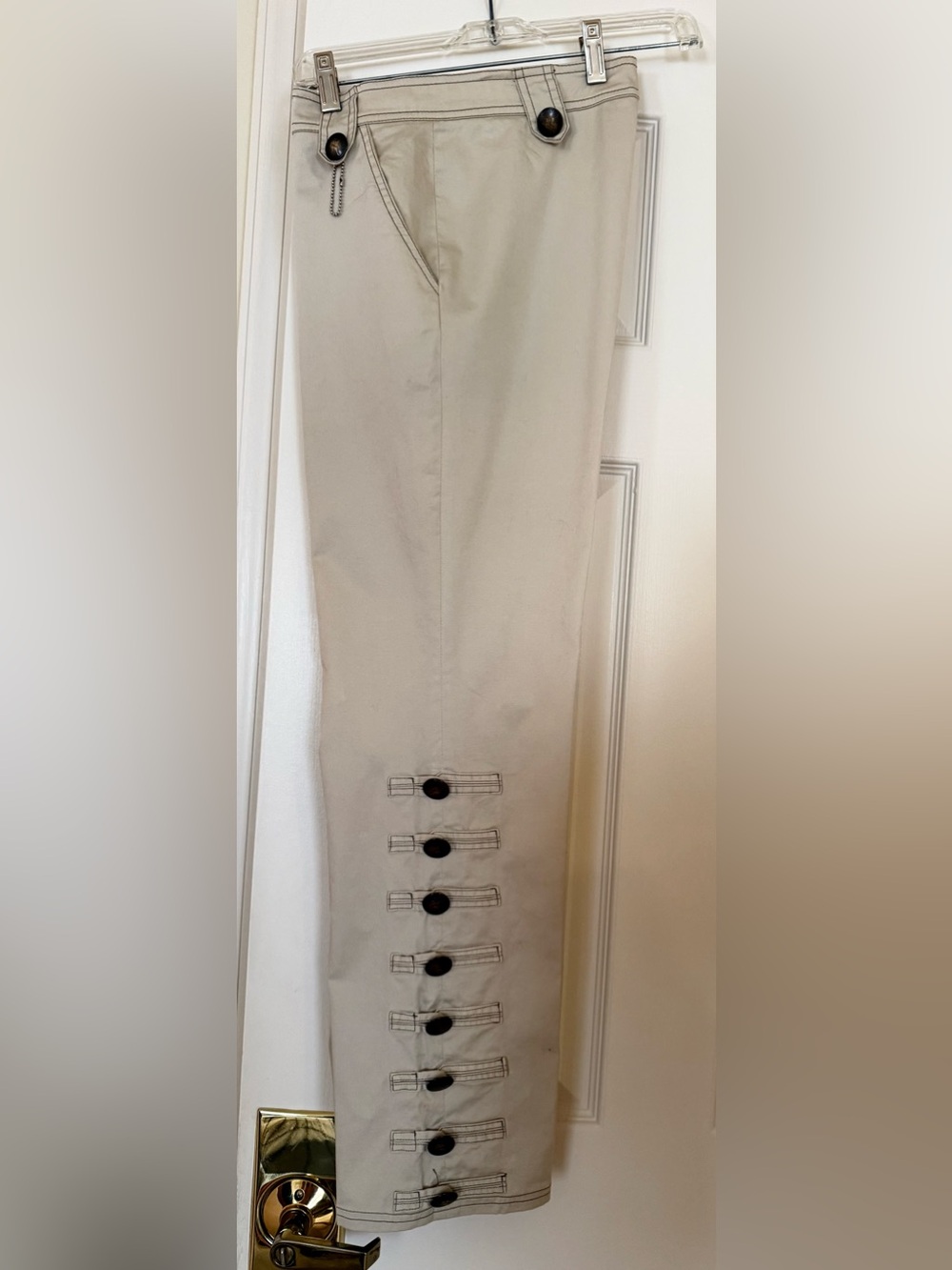COTTONADE DRESSY PANT SUIT WOMEN’S 2 PSC BEIGE COLOR SIZE FR3/10US - Picture 8 of 11